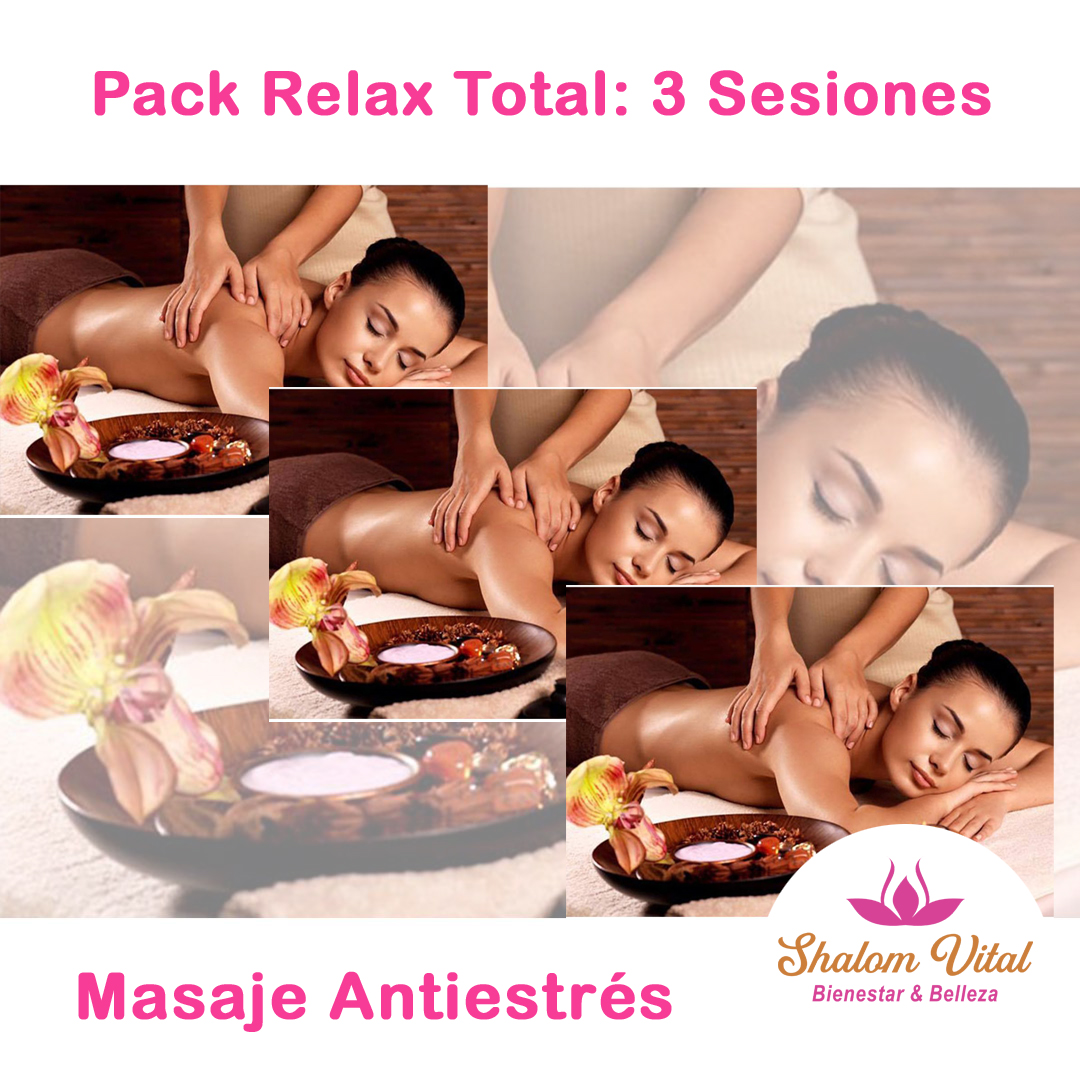 Masaje Antiestrés Pack Relax Total: 3 Sesiones de Masaje Corporal Completo